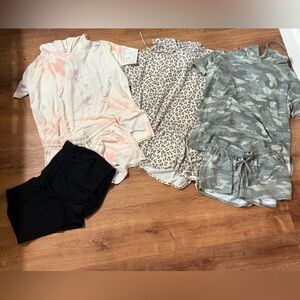 XS Maternity Casual Shorts and Hooded Tops Sets